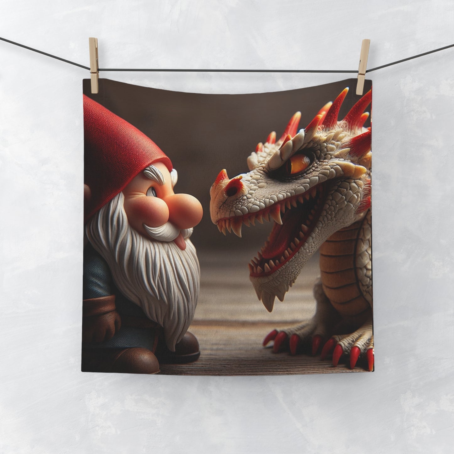 Handdoek | Washandje | Mythische Folklore | Gnoom en Draak