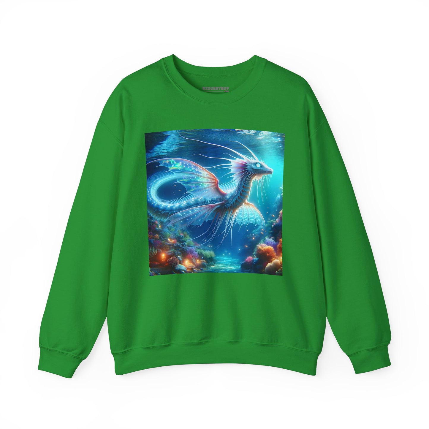 Bluza dresowa | Unisex | Okrągły dekolt | Gruba mieszanka | Mitologia morska | Ryujin | Smok wodny