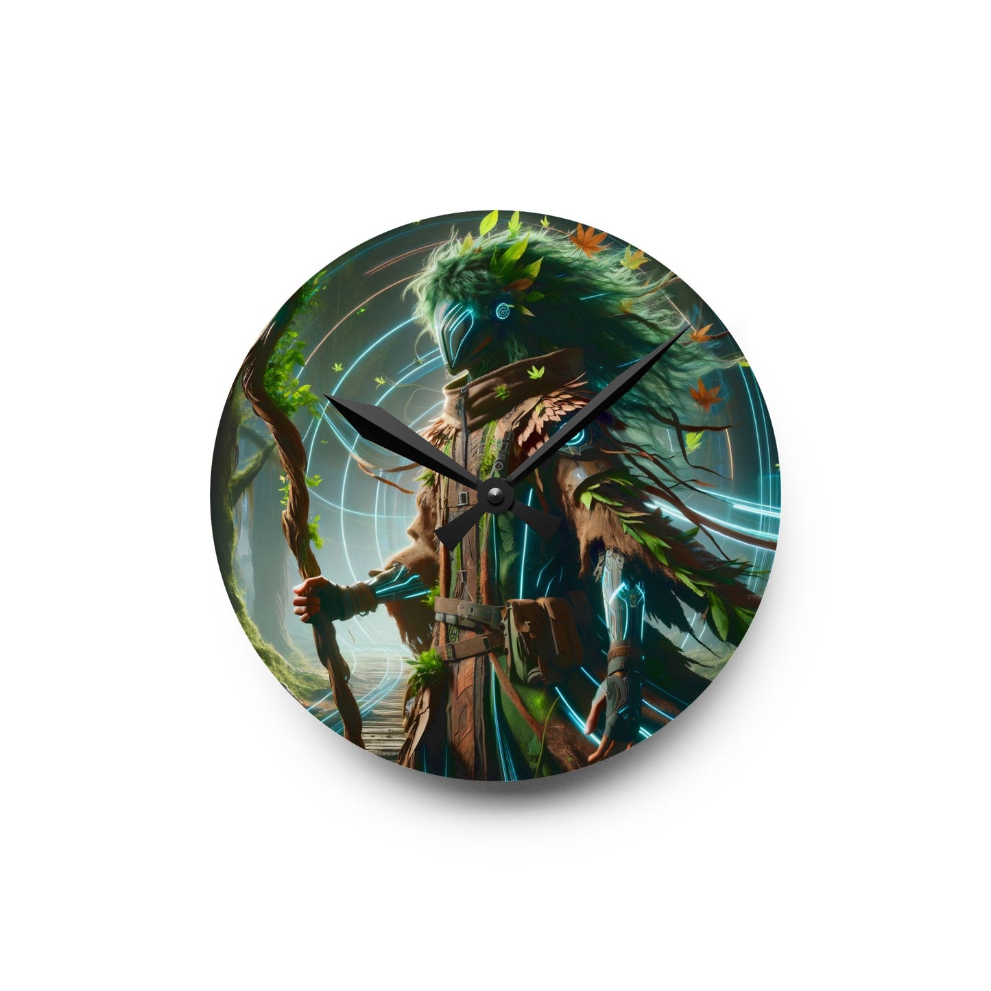 Wandklok | Acryl | Rond of vierkant | Eco-mystiek | Boswachter Sjamaan