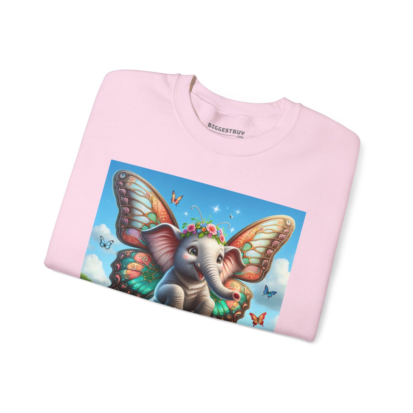 Bluza dresowa | Unisex | Okrągły dekolt | Gruba mieszanka | Baśniowa fauna | Airavata | Słonik
