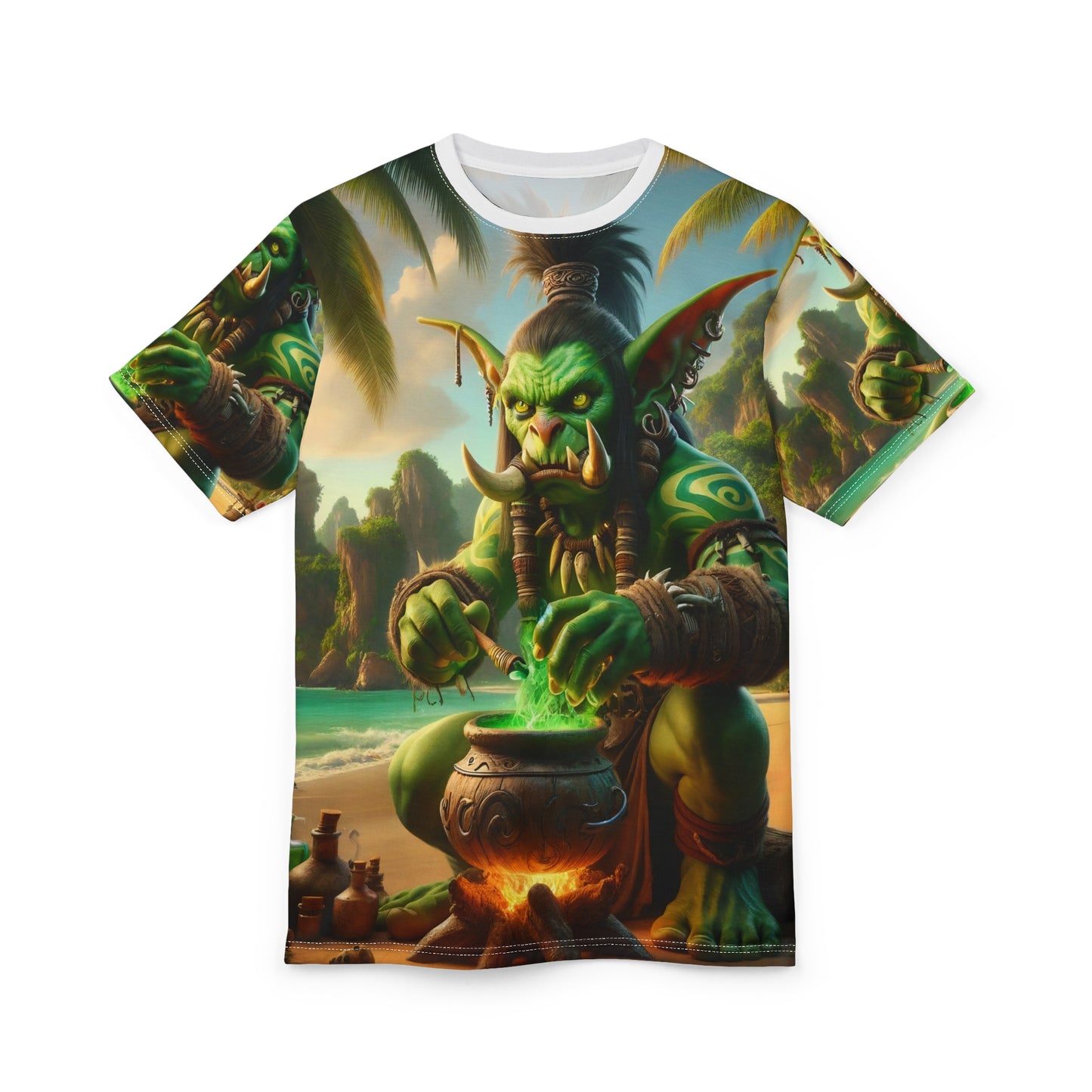Tシャツ | 全面プリント | ユニセックスTシャツ | シャーマン魔法 | トロピカルオーク | 魔法の薬