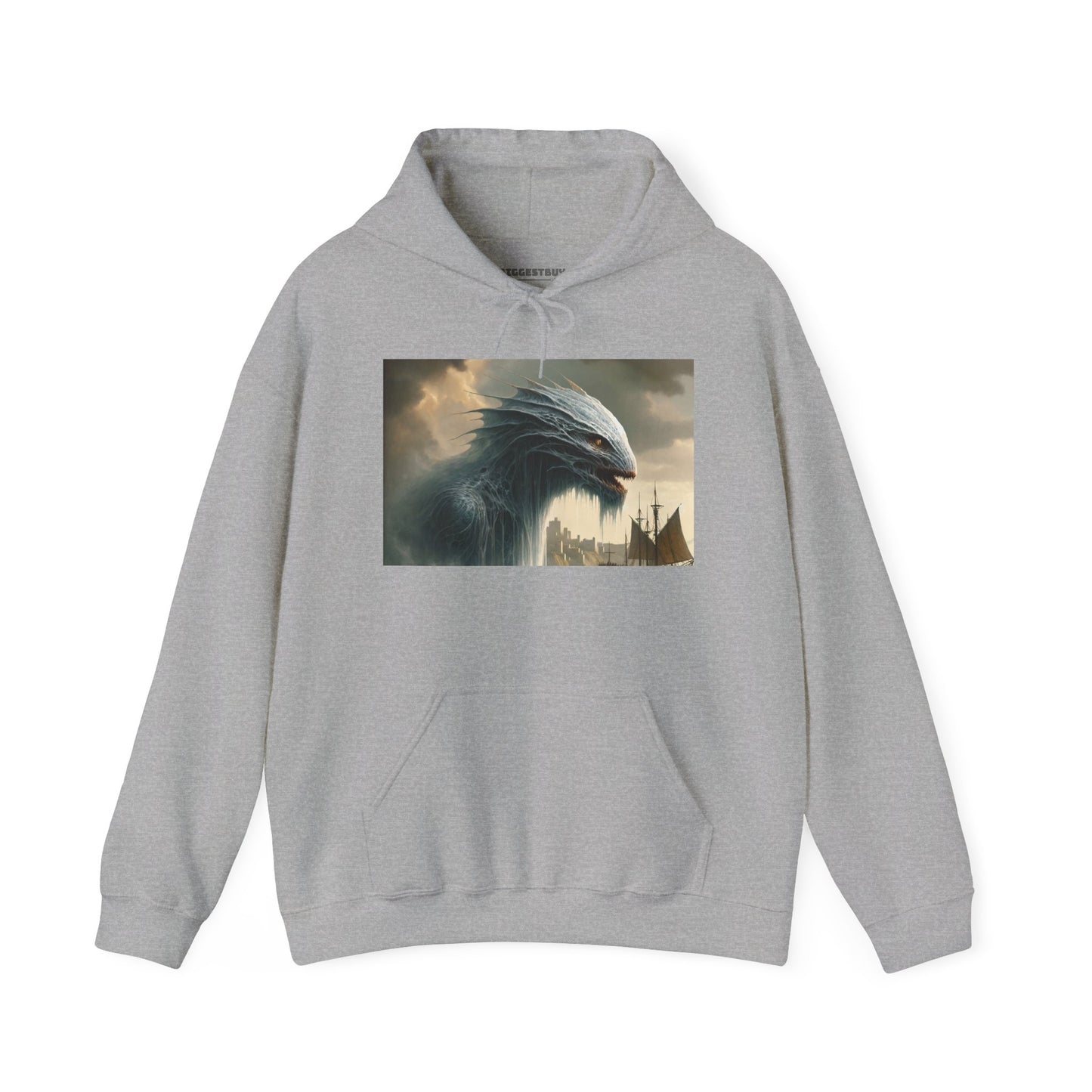Felpa con cappuccio | Unisex | Felpa con cappuccio | Misto pesante | Mitologia Nordica | Jörmungandr | Serpente Marino