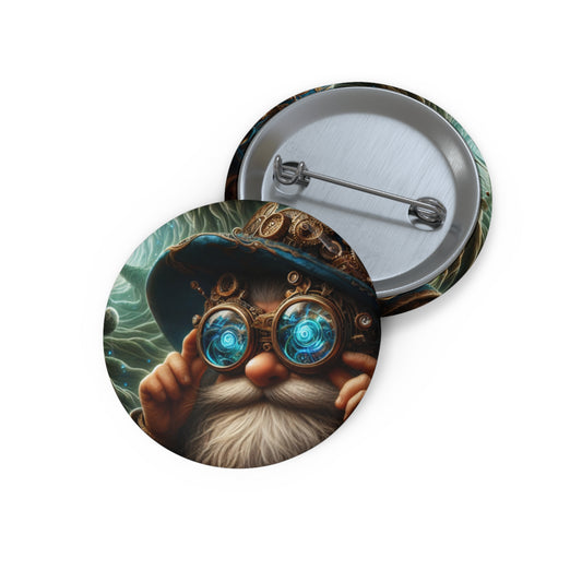 Rozet | İğneli Rozet | Arkası İğneli | Steampunk Fantezi | Cüce Büyücü | Portre