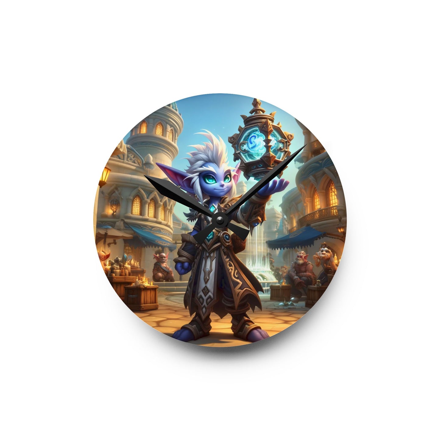 Wall Clock | Acrylic | Round or Square | Urban Fantasy | Chronotech | Gnome