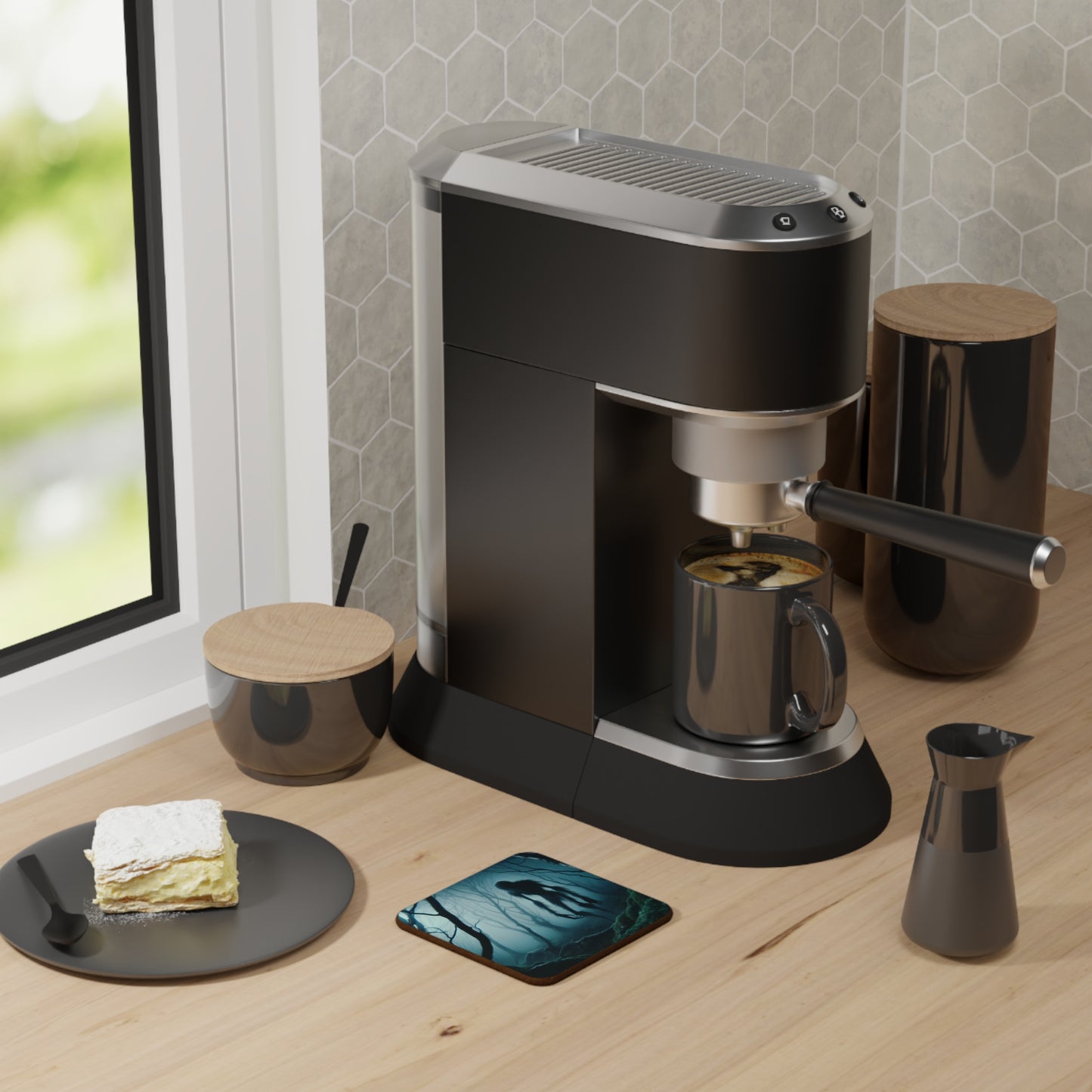 قاعدة أكواب | لوح ألياف كثيف | رعب الغابة | كائن الضباب | شبح