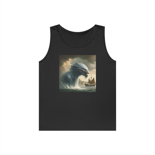 Camiseta de tirantes | Unisex | Algodón grueso | Mitología Nórdica | Jörmungandr | Serpiente