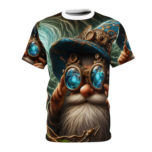 Tişört | Her Yeri Baskılı | Unisex Tişört | Steampunk Fantezi | Cüce Büyücü | Portre