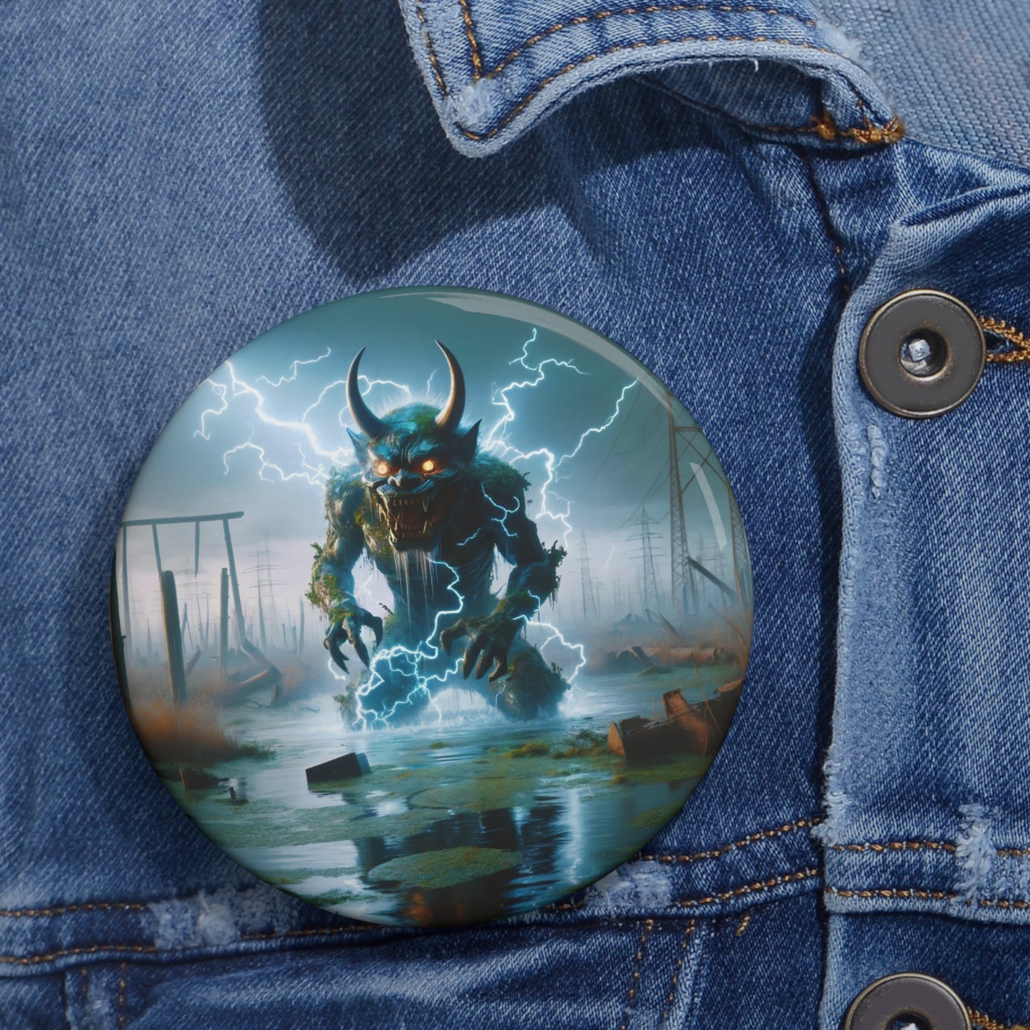 Rozet | İğneli Rozet | Arkası İğneli | Kozmik Korku | Elektrik Jötunn