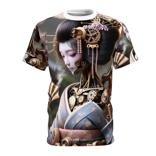 T-Shirt | Allover-Druck | Unisex-T-Shirt | Steampunk | Cyberpunk | Geisha