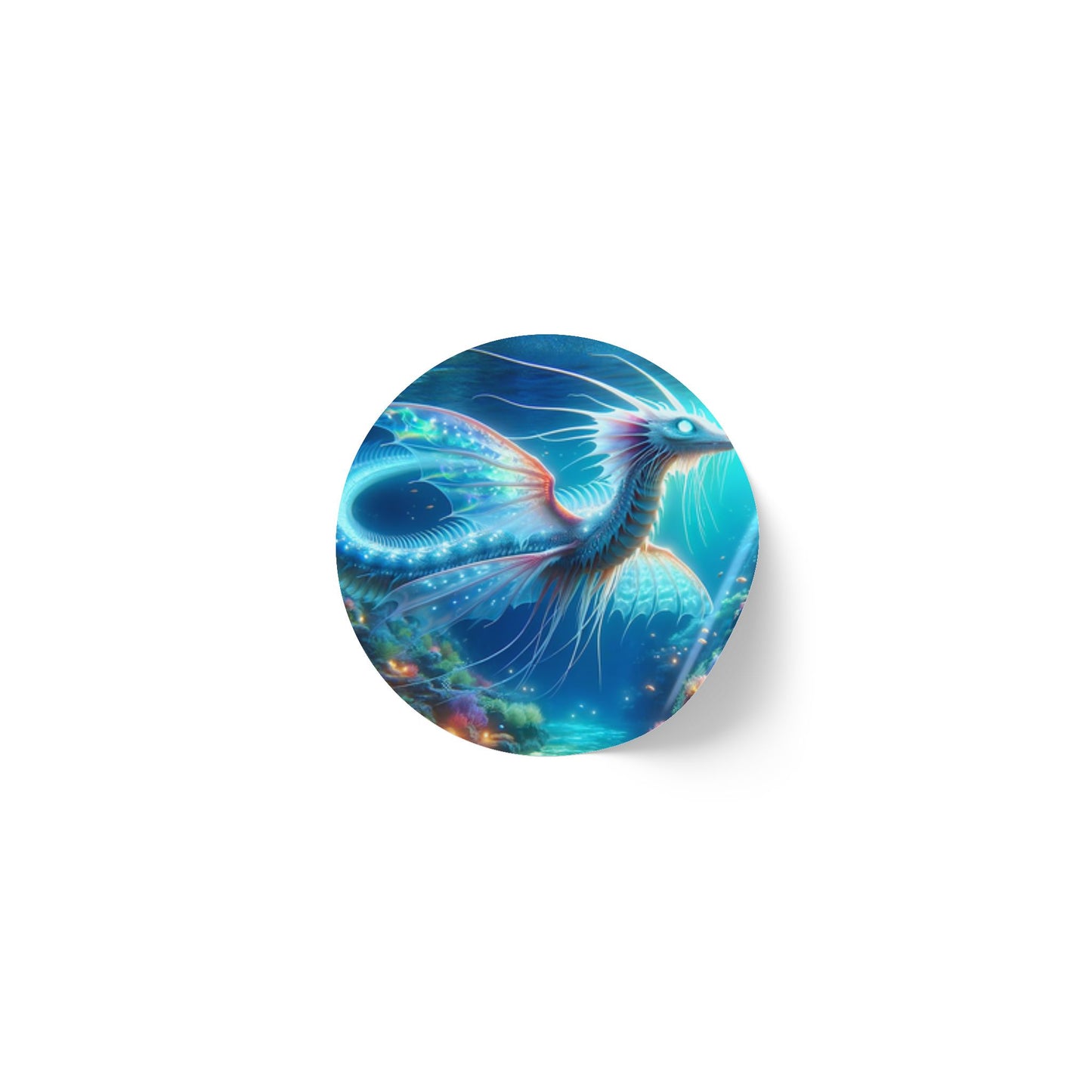 Aufkleberrolle | Rund | Mythische Wasserdrachen | Mizuchi