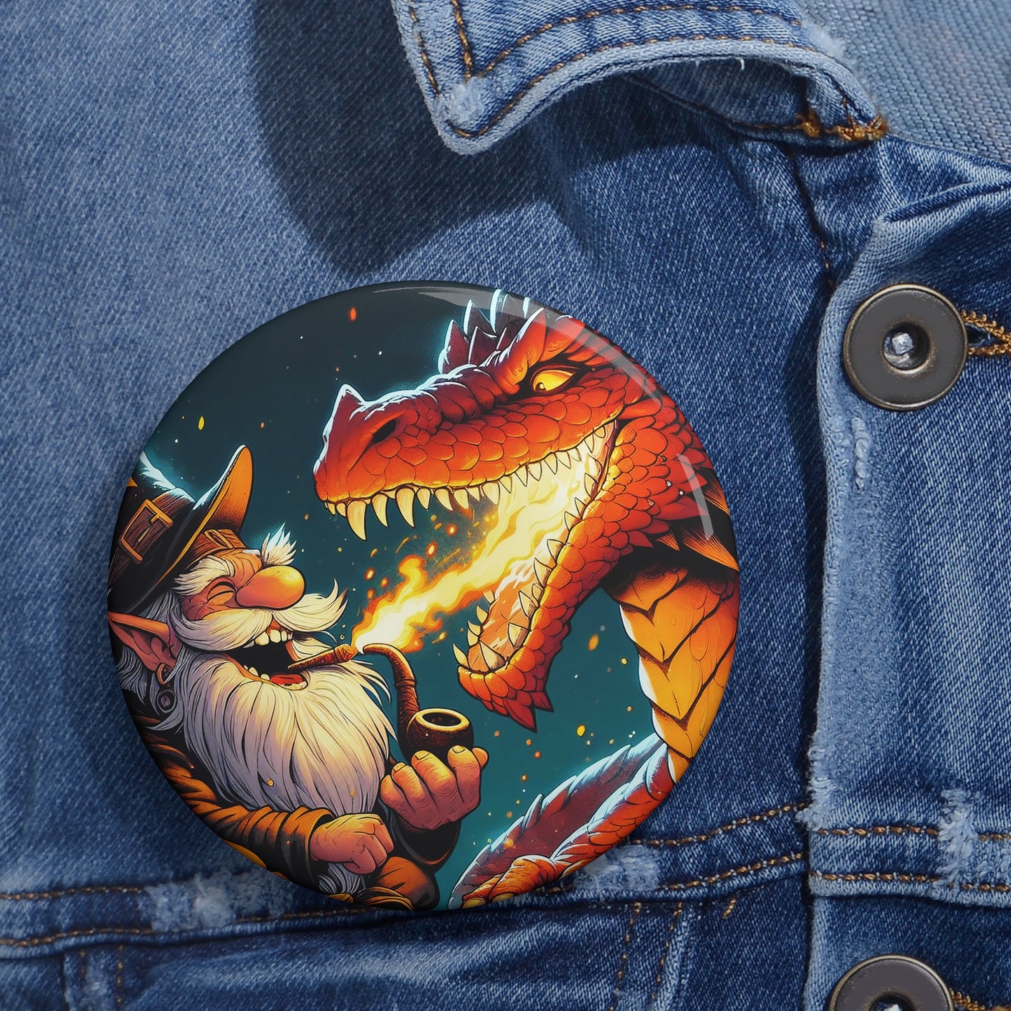 زر | زر بدبوس | بدبوس خلفي | خيال الساحر والتنين | مواجهة سحرية