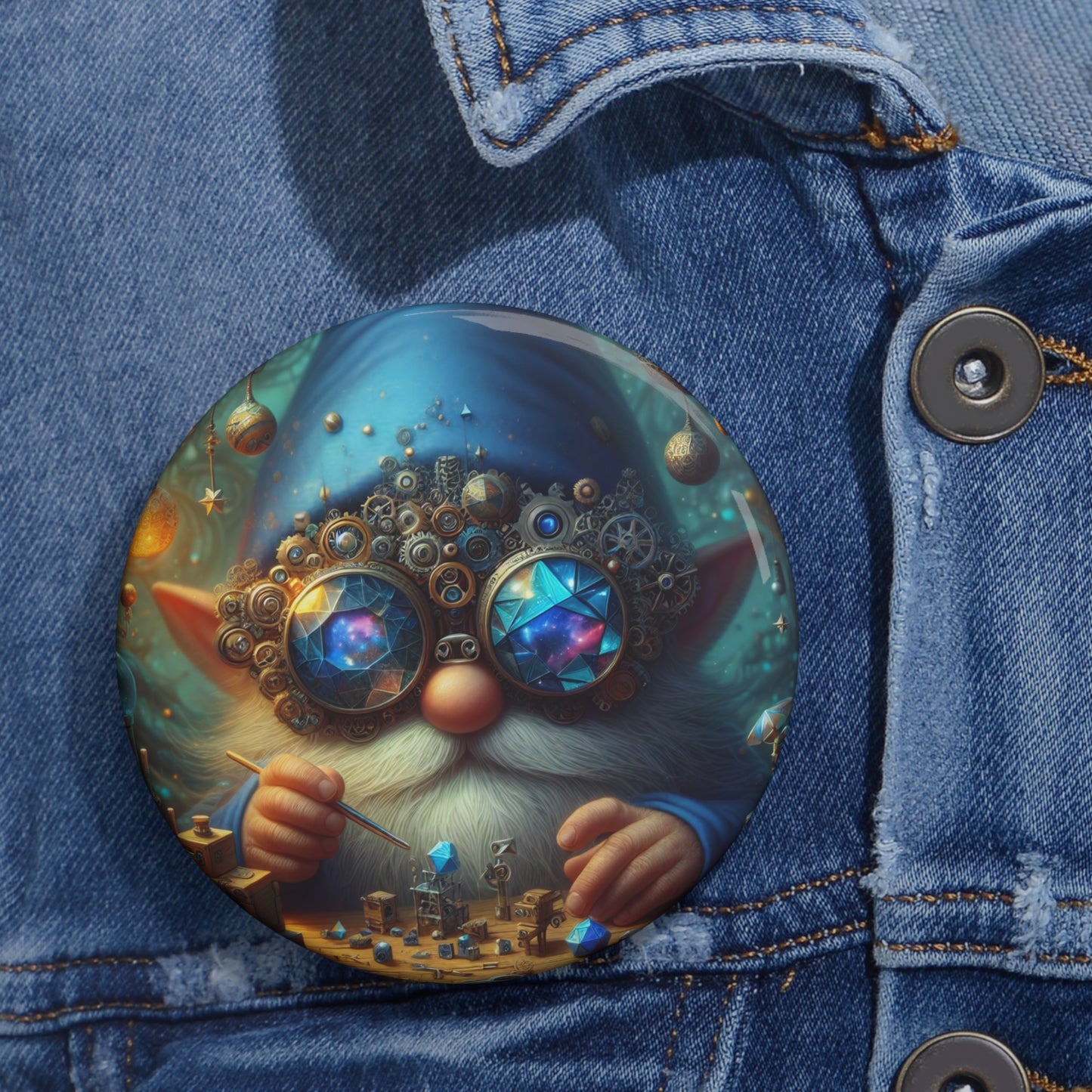 Przypinka | Przypinka agrafka | Z zapięciem na szpilkę | Folklor nordycki | Gnom alchemik