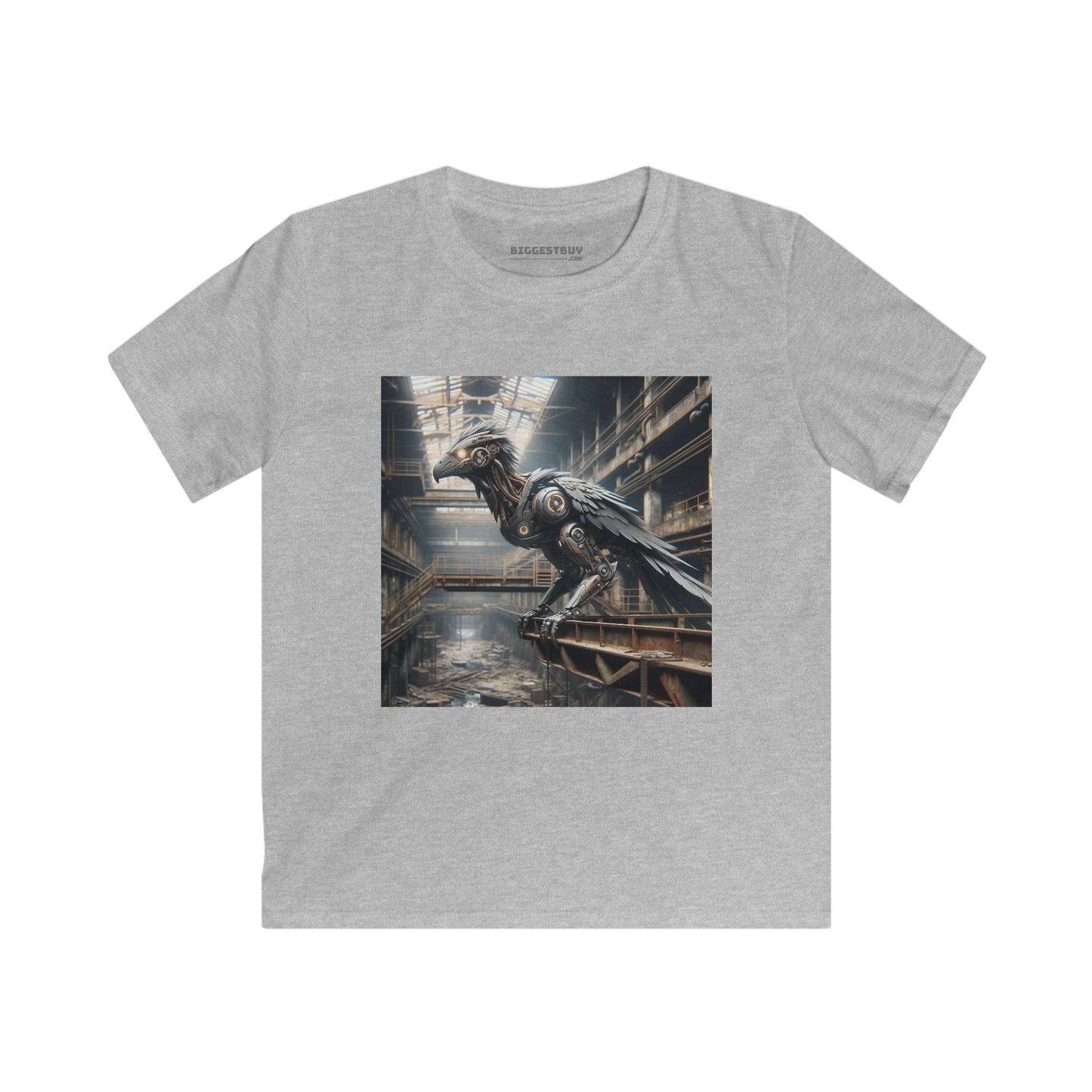 T-shirt | Maglietta per bambini | Softstyle | Steampunk Post-Apocalittico | Corvo Meccanico