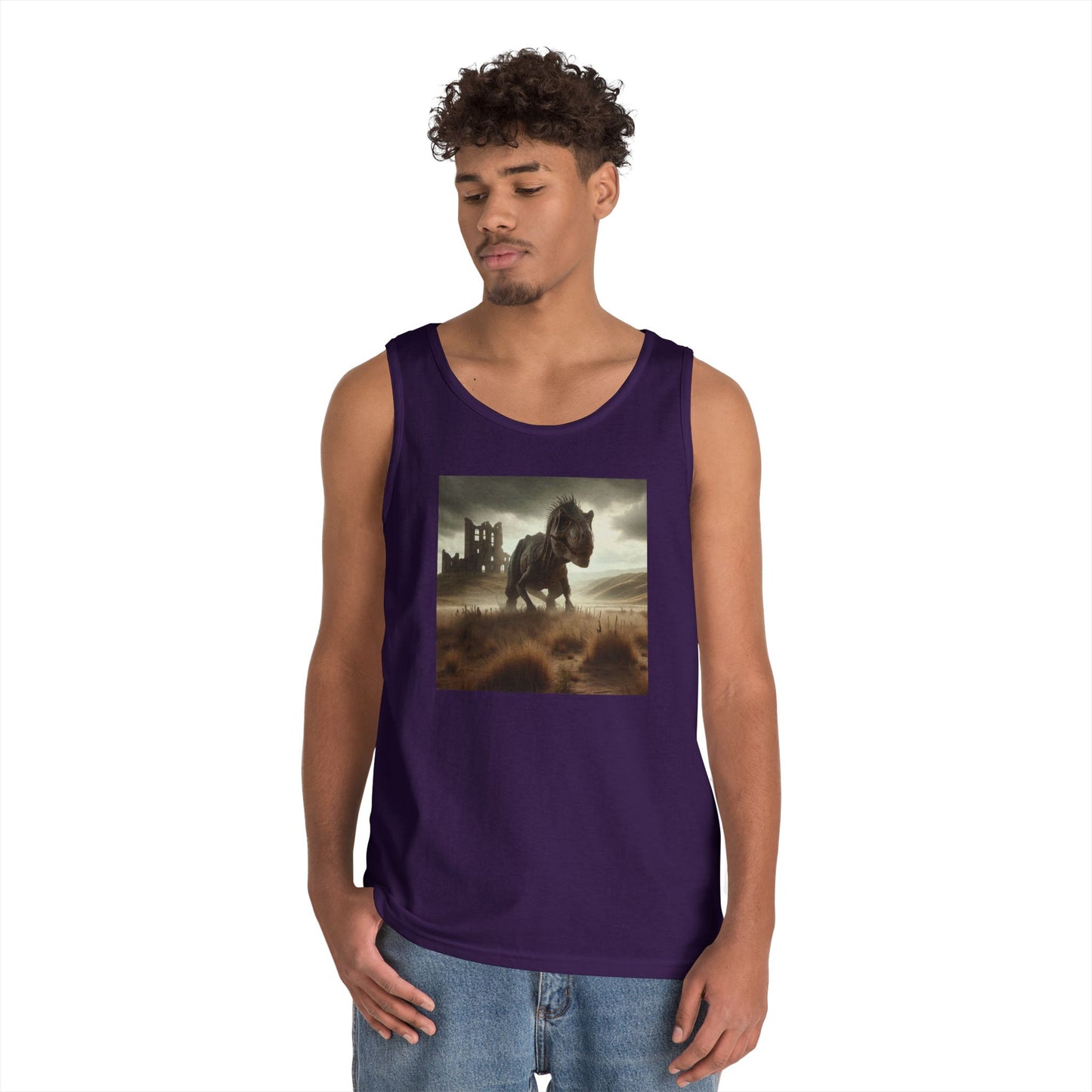 Tank Top | Unisex | Heavy Cotton | Prehistoric Fantasy | T-Rex Hunt