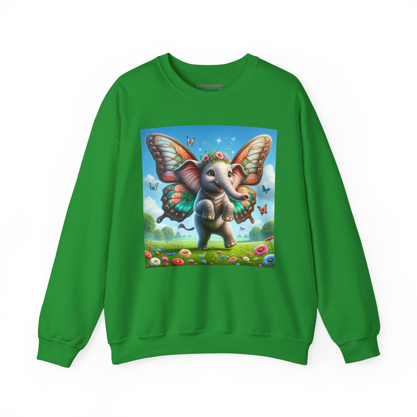 Bluza dresowa | Unisex | Okrągły dekolt | Gruba mieszanka | Baśniowa fauna | Airavata | Słonik