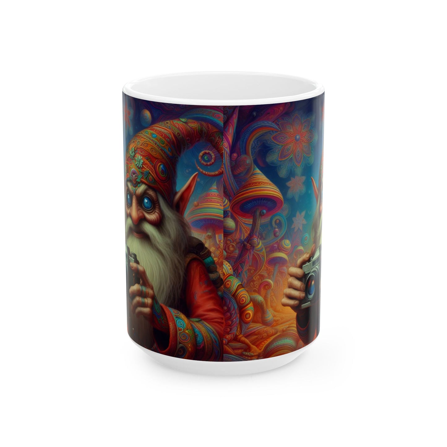 Krus | Keramikk | Hvit | Fantasy | Psykedelisk | Domovoi