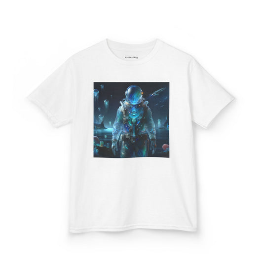 T-Shirt | Kinder-T-Shirt | Schwere Baumwolle | Weltraum-Biolumineszenz | Astronaut