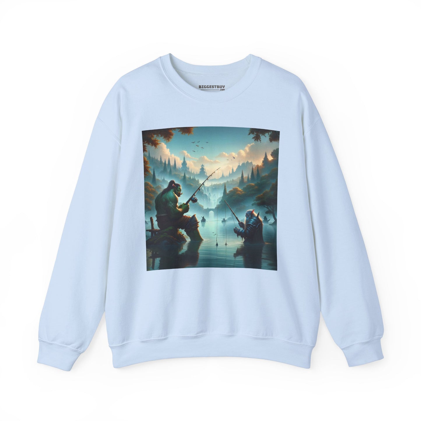 Bluza dresowa | Unisex | Okrągły dekolt | Gruba mieszanka | Fantasy międzyrasowe | Orc i krasnolud