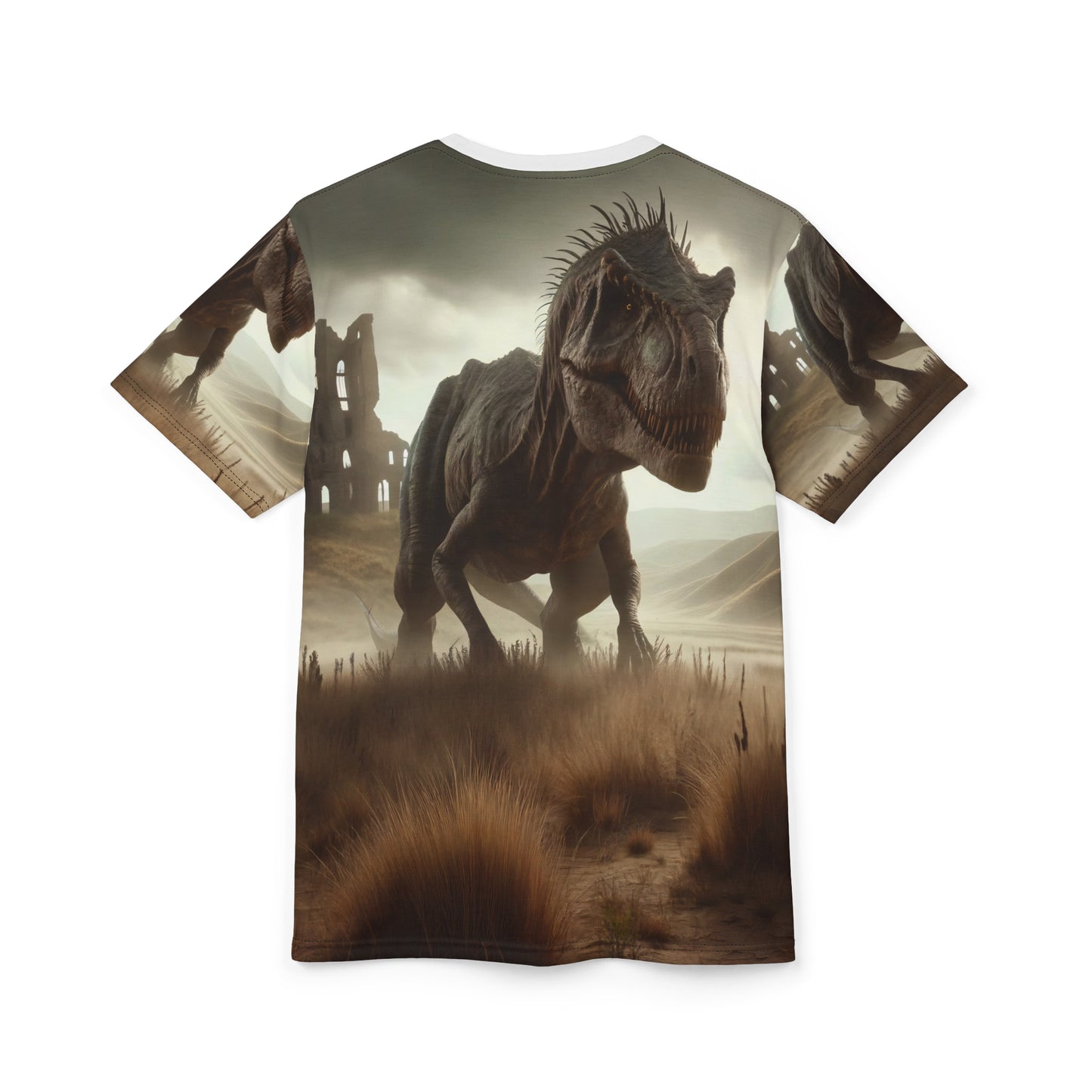 T-Shirt | All Over Print | Unisex Tee | Prehistoric Fantasy | T-Rex Hunt