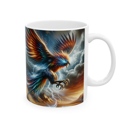Mug | Keramik | Putih | Legenda Phoenix | Api Keabadian