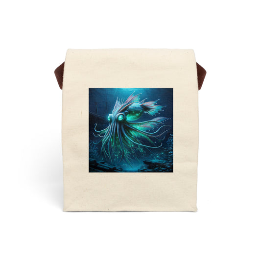 점심 가방 | 캔버스 | 스트랩 포함 | 러브크래프트 공포 | 심해 레비아탄