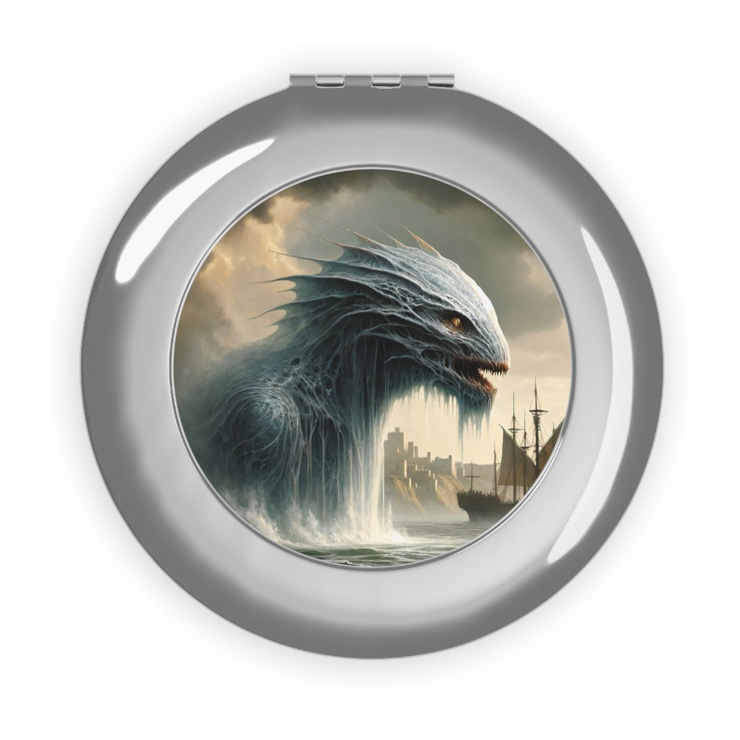 Specchio | Specchio da viaggio | Compatto | Mitologia Nordica | Jörmungandr | Serpente Marino