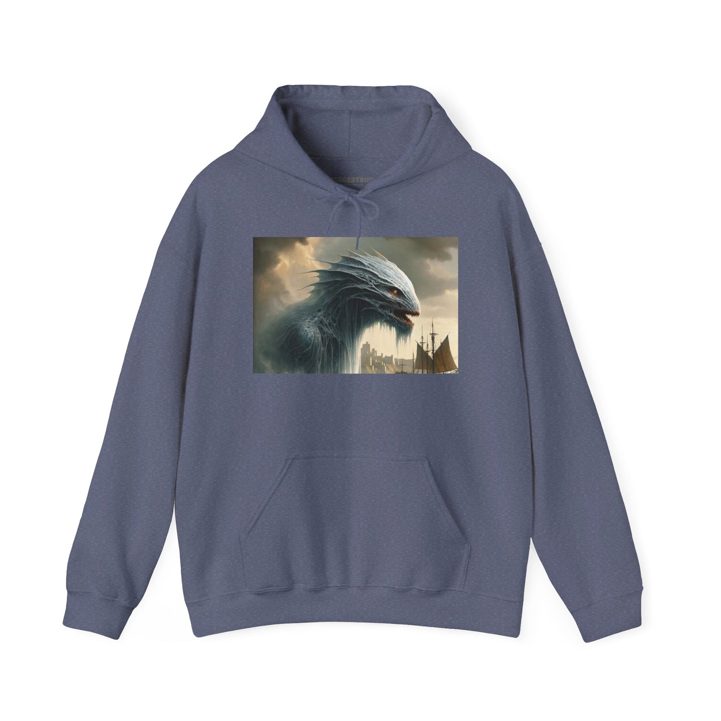 Felpa con cappuccio | Unisex | Felpa con cappuccio | Misto pesante | Mitologia Nordica | Jörmungandr | Serpente Marino