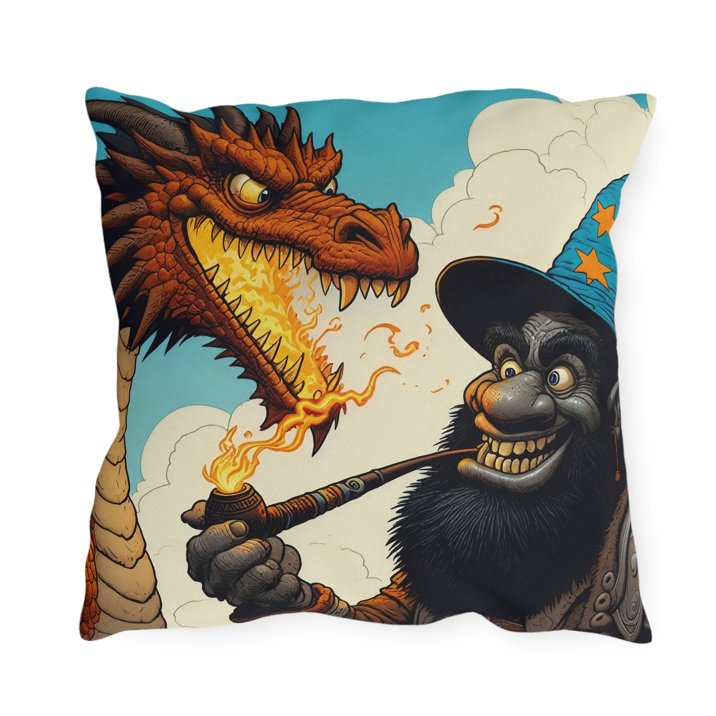 Poduszka | Poduszka ogrodowa | Heroiczne fantasy | Smok i czarodziej