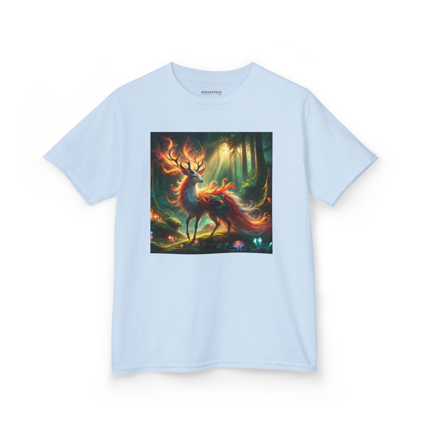 T-Shirt | Koszulka dziecięca | Ciężka bawełna | Mistyczna fantazja | Ognisty jeleń
