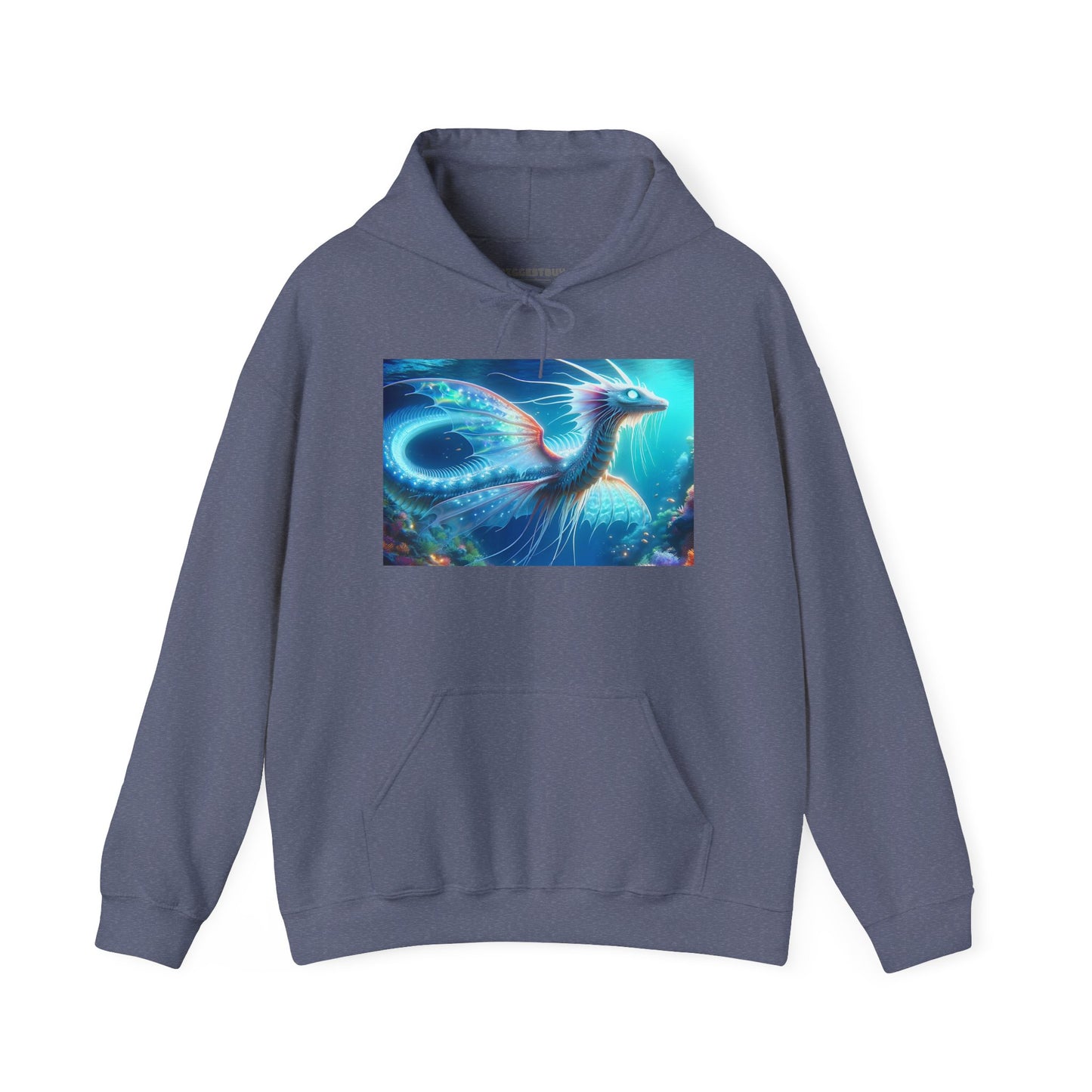 Bluza z kapturem | Unisex | Bluza dresowa z kapturem | Gruba mieszanka | Mitologia morska | Ryujin | Smok wodny