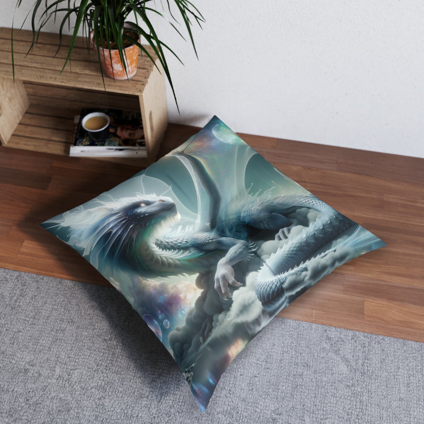 وسادة | وسادة أرضية | معنقدة | مربعة | تنين الجليد السماوي | مخلوق أسطوري