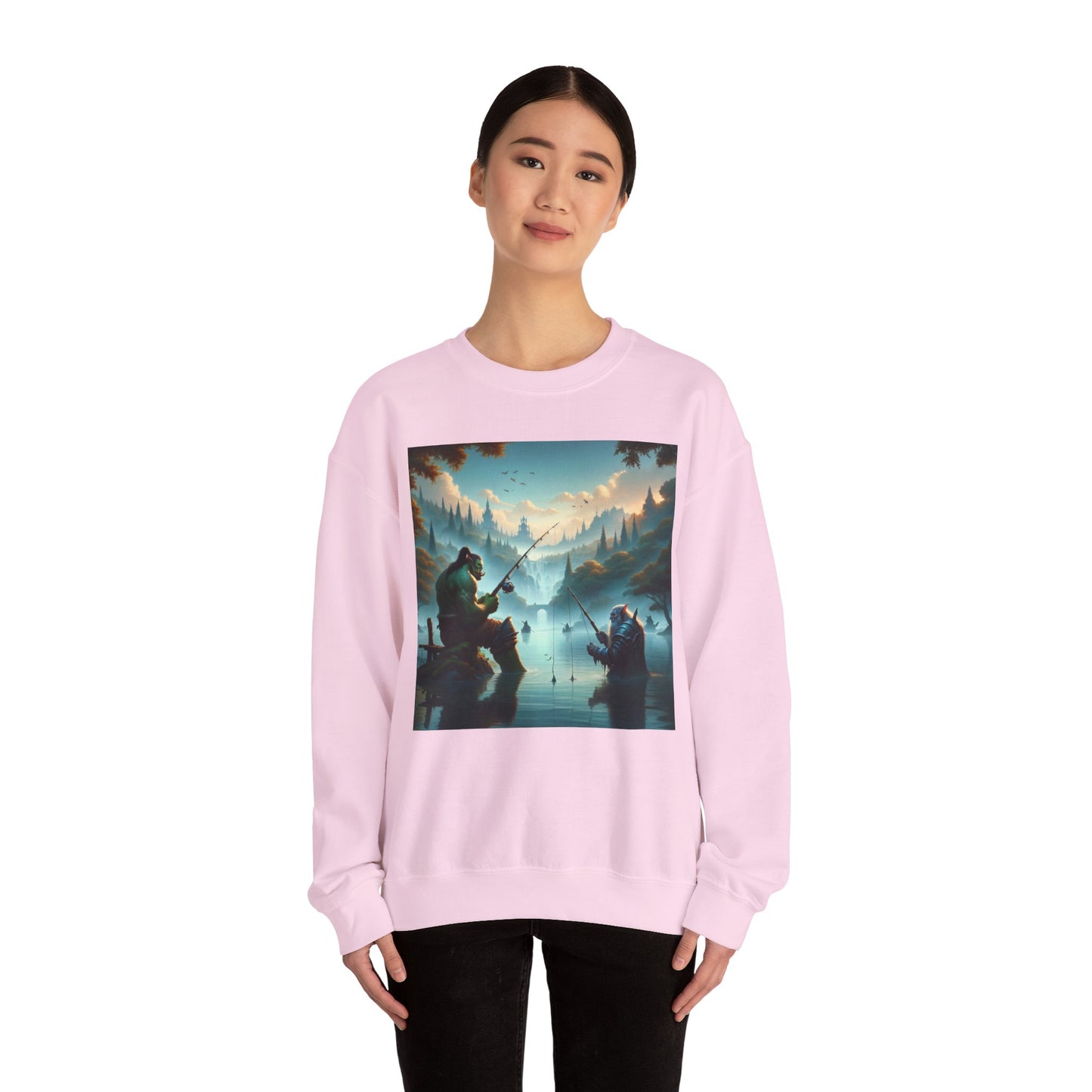 Bluza dresowa | Unisex | Okrągły dekolt | Gruba mieszanka | Fantasy międzyrasowe | Orc i krasnolud