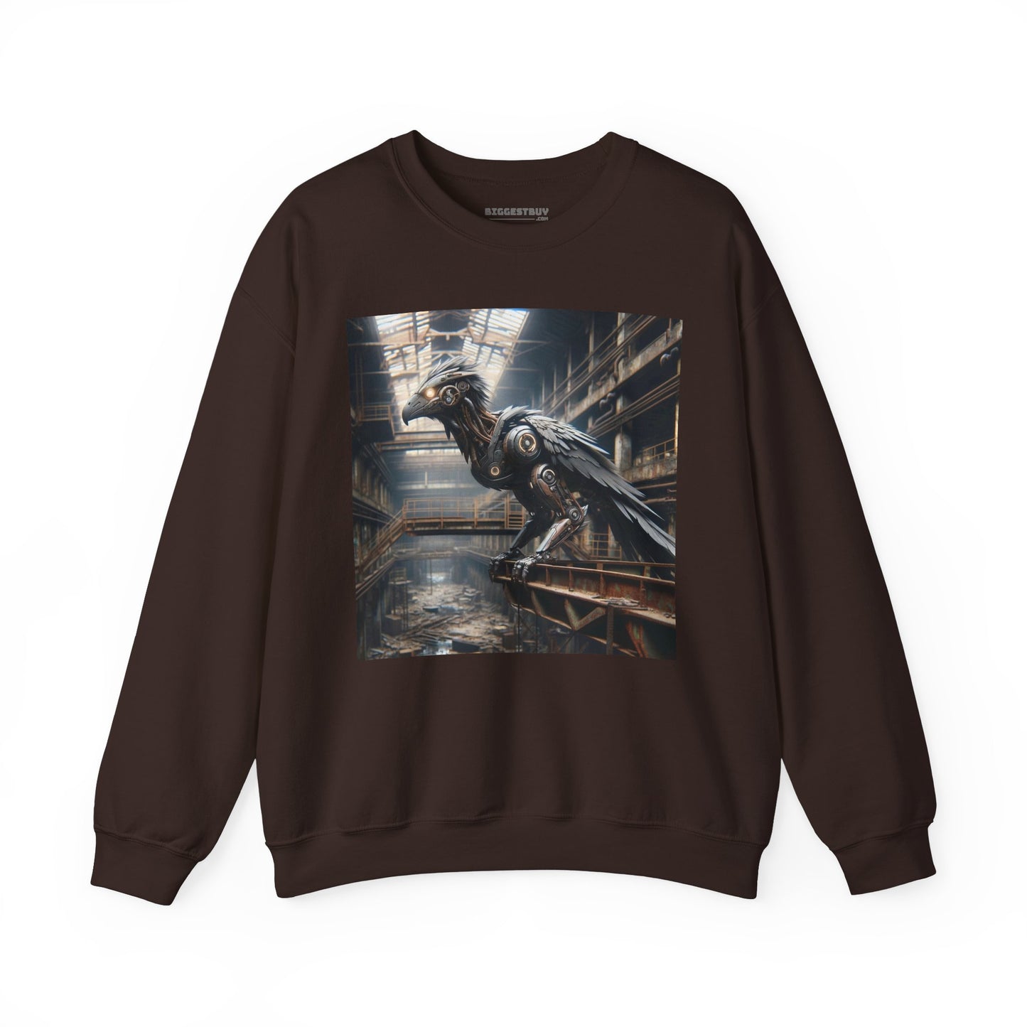 Felpa | Unisex | Girocollo | Misto pesante | Steampunk Post-Apocalittico | Corvo Meccanico