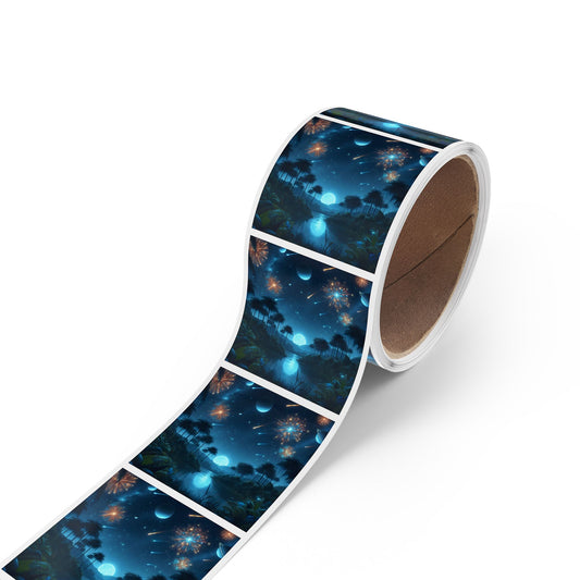 Stickerlabelrol | Vierkant | Kosmische Fantasie | Astralagos
