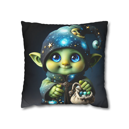 Наволочка | Квадратная | Холст из полиэстера | Фэнтези | Домовой | Маг