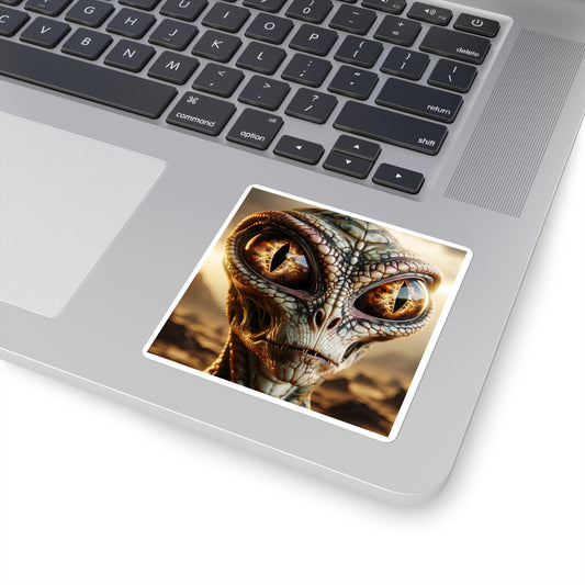 Adesivo | Quadrato | Alieno Rettiloide | Fantascienza | Extraterrestre
