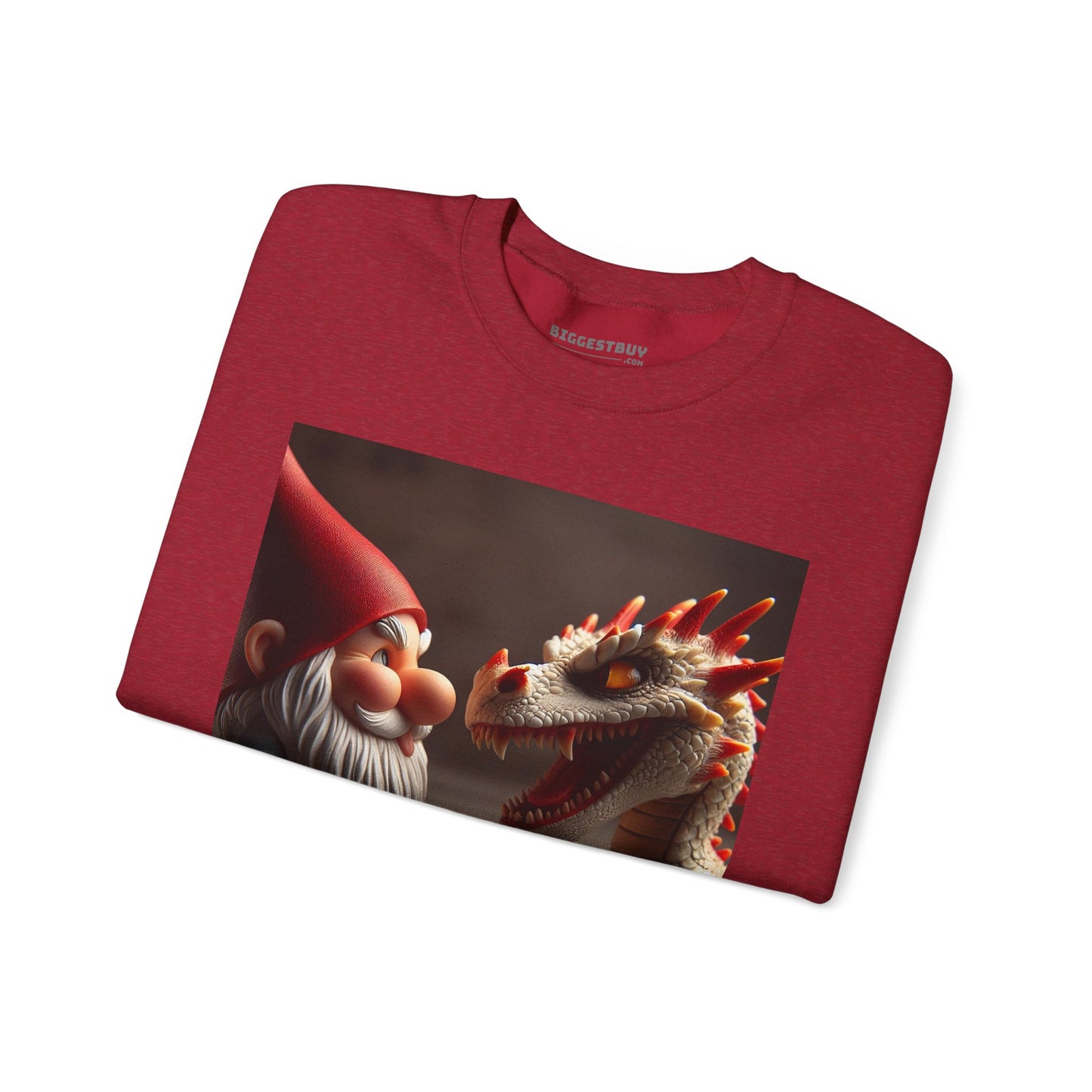 Bluza dresowa | Unisex | Okrągły dekolt | Gruba mieszanka | Fantasy folklorystyczne | Gnom i Smok