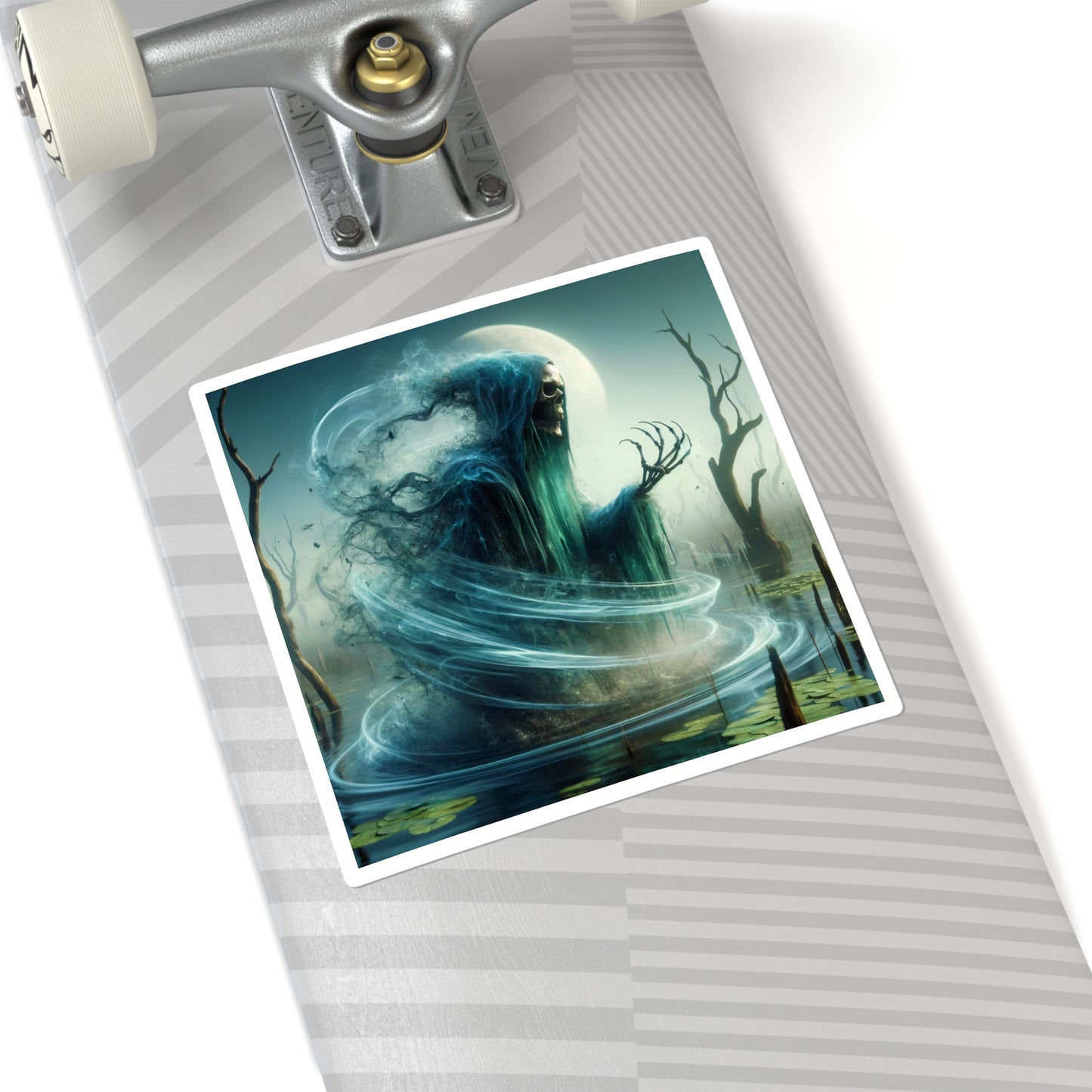 Sticker | Vierkant | Spookachtige Wraith | Duister Fantasie