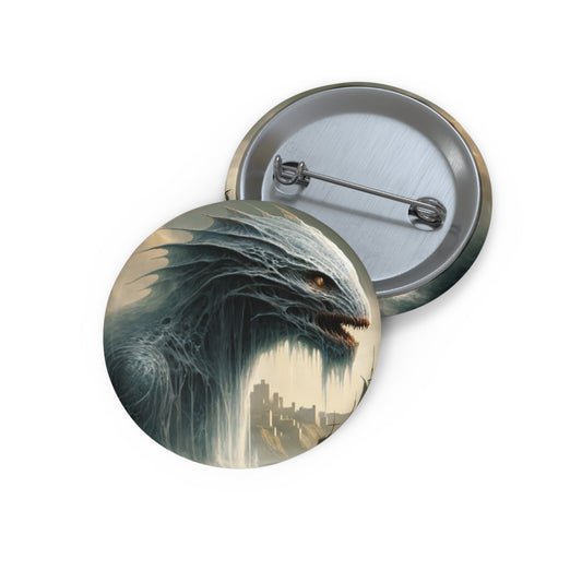 Botón | Botón de pin | Con alfiler en la parte posterior | Mitología Nórdica | Jörmungandr | Serpiente