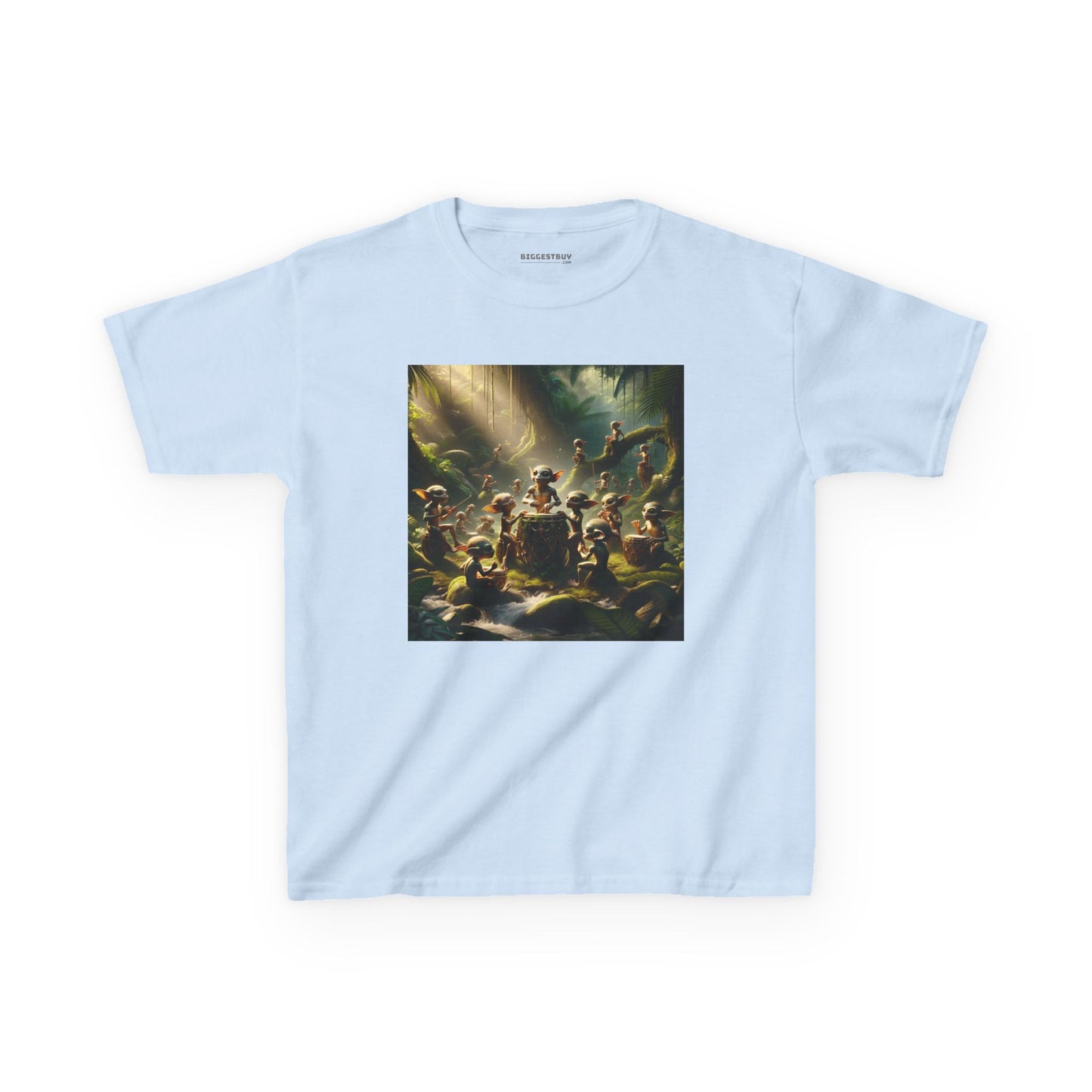 Tシャツ | キッズTシャツ | ヘビーコットン | 森の精霊 | 太鼓の儀式 | 妖精