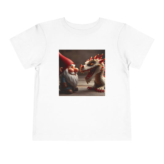 T-Shirt | Kleinkinder-T-Shirt | Kurzarm | Mythische Folklore | Gnome und Drachen