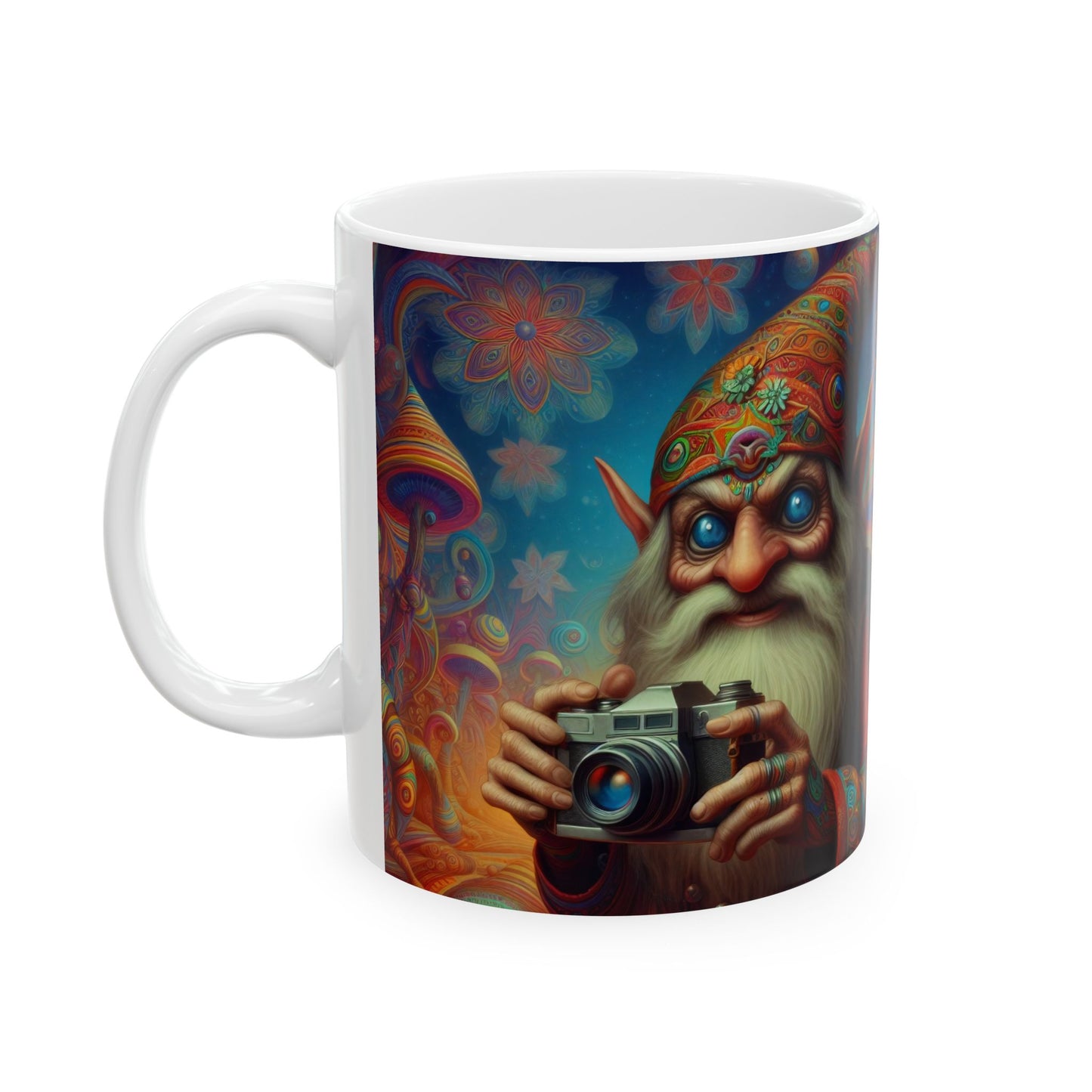 Krus | Keramikk | Hvit | Fantasy | Psykedelisk | Domovoi