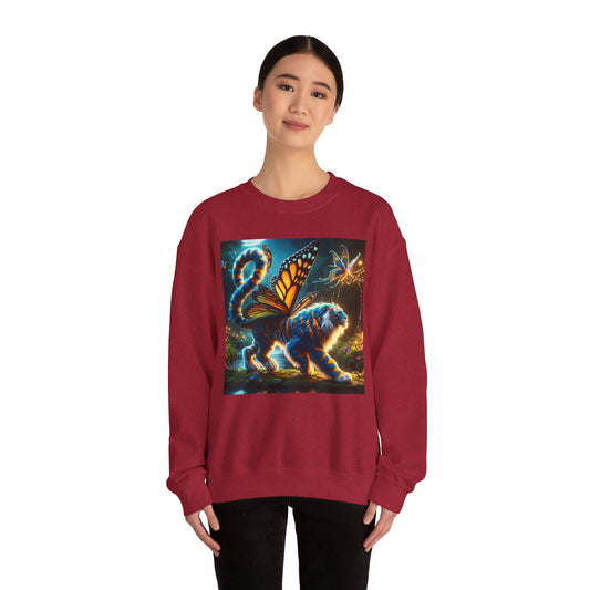 Sweatshirt | Unisex | Bisiklet Yaka | Kalın Karışım | Mitolojik Fantezi | Kelebek Kaplan