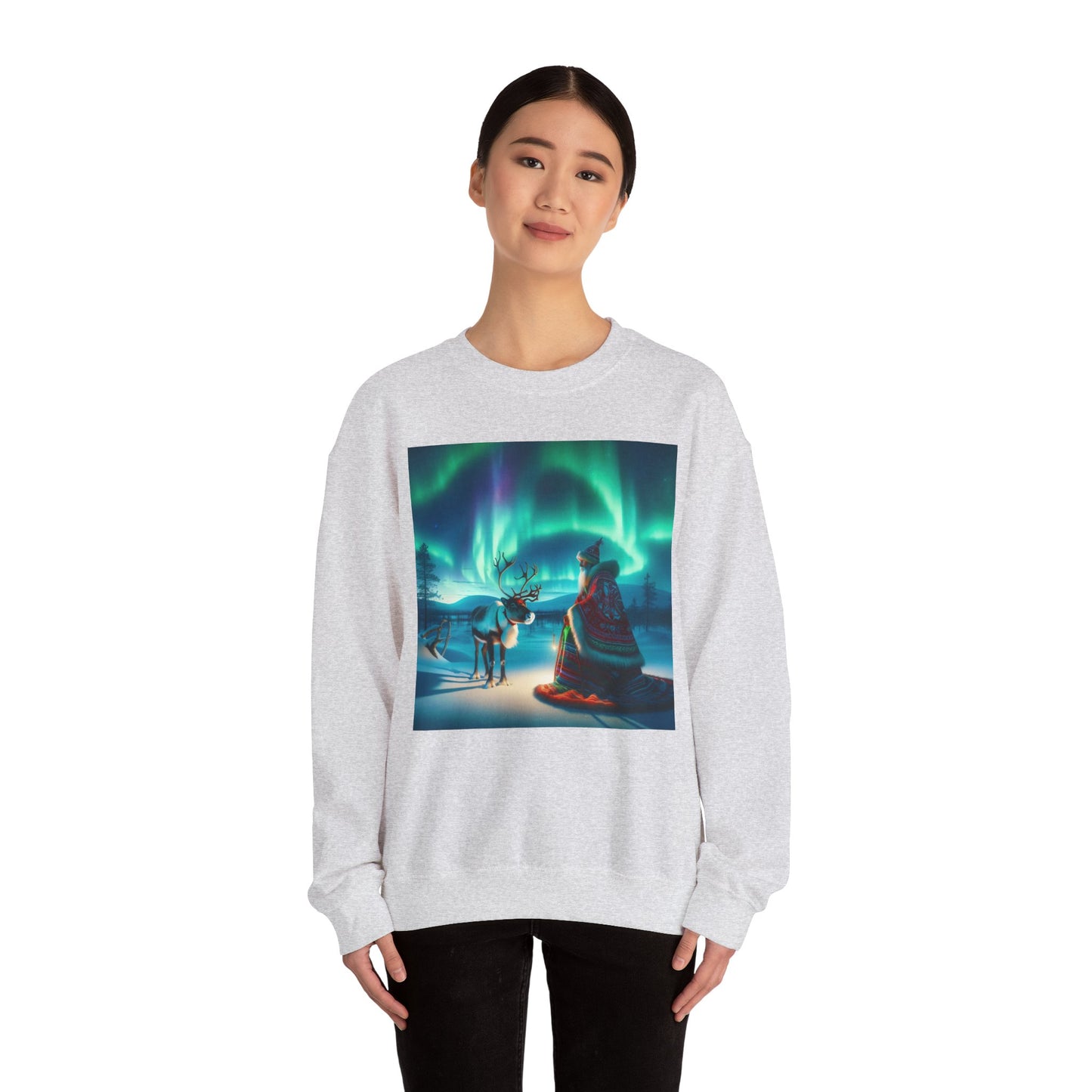Bluza dresowa | Unisex | Okrągły dekolt | Gruba mieszanka | Szamanizm Polarny | Wizja Saamów