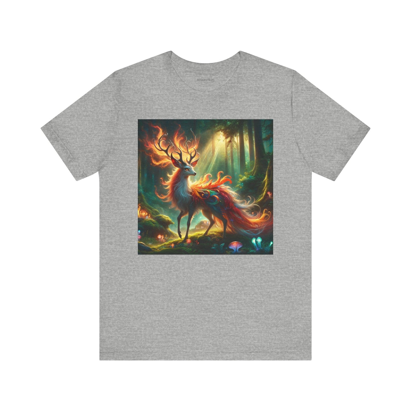 T-shirt | Unisex | Maglietta in jersey | Manica corta | Mitologia Fantastica | Cervo di Fuoco