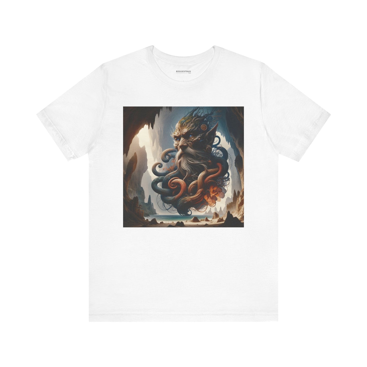 Tシャツ | ユニセックス | ジャージーTシャツ | 半袖 | 海洋ファンタジー | 古代海神の肖像