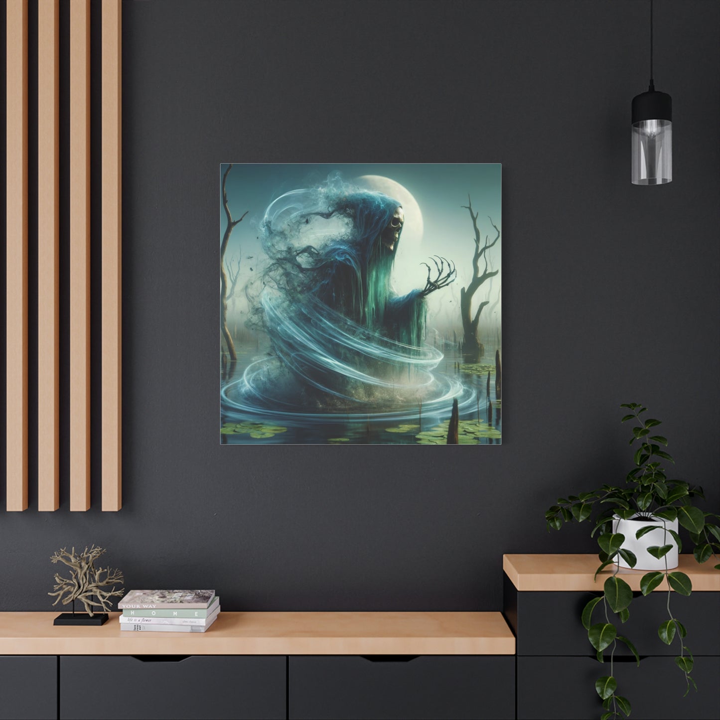 कैनवास | मैट | डार्क फैंटेसी | भूतिया प्राणी | दलदल