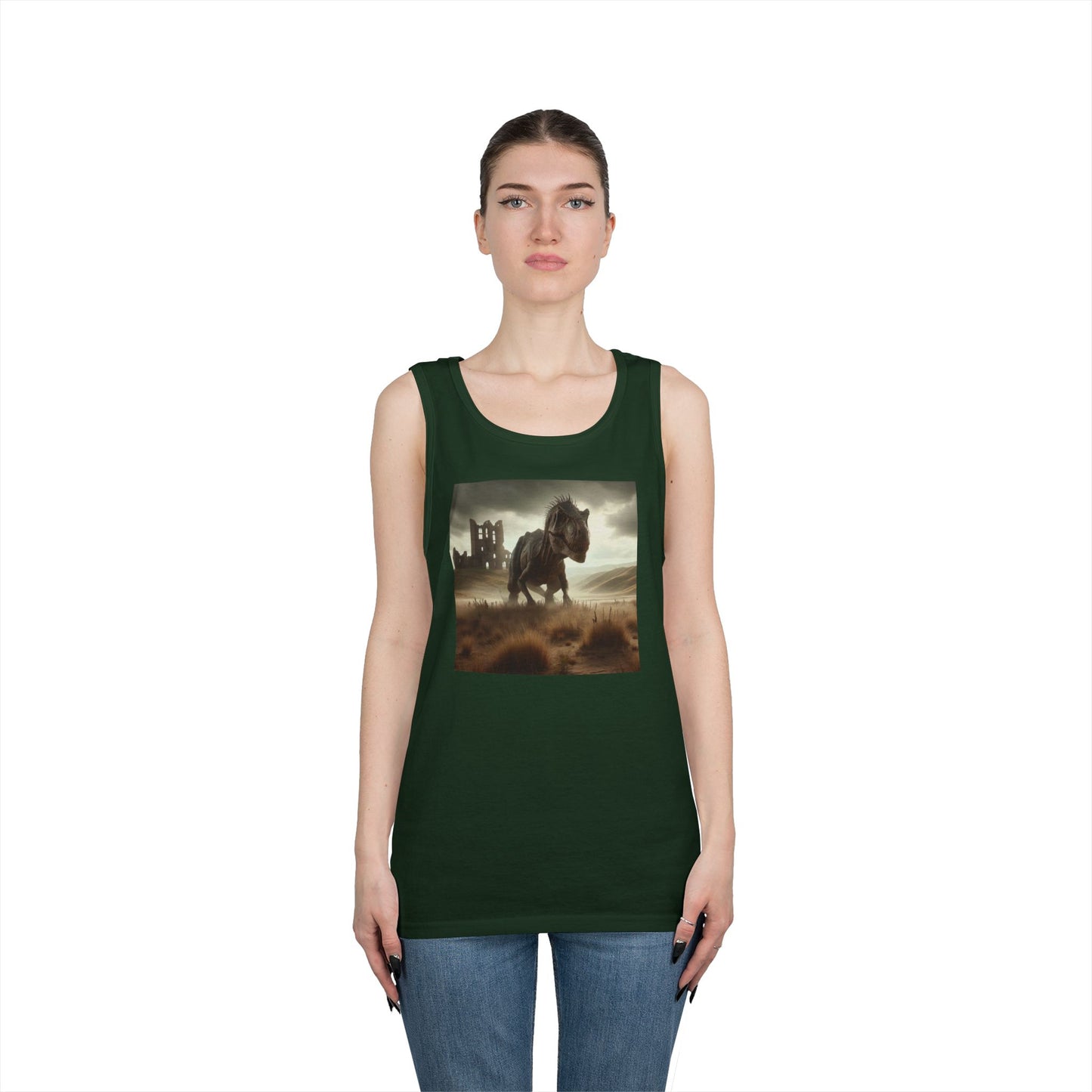 Tank Top | Unisex | Heavy Cotton | Prehistoric Fantasy | T-Rex Hunt