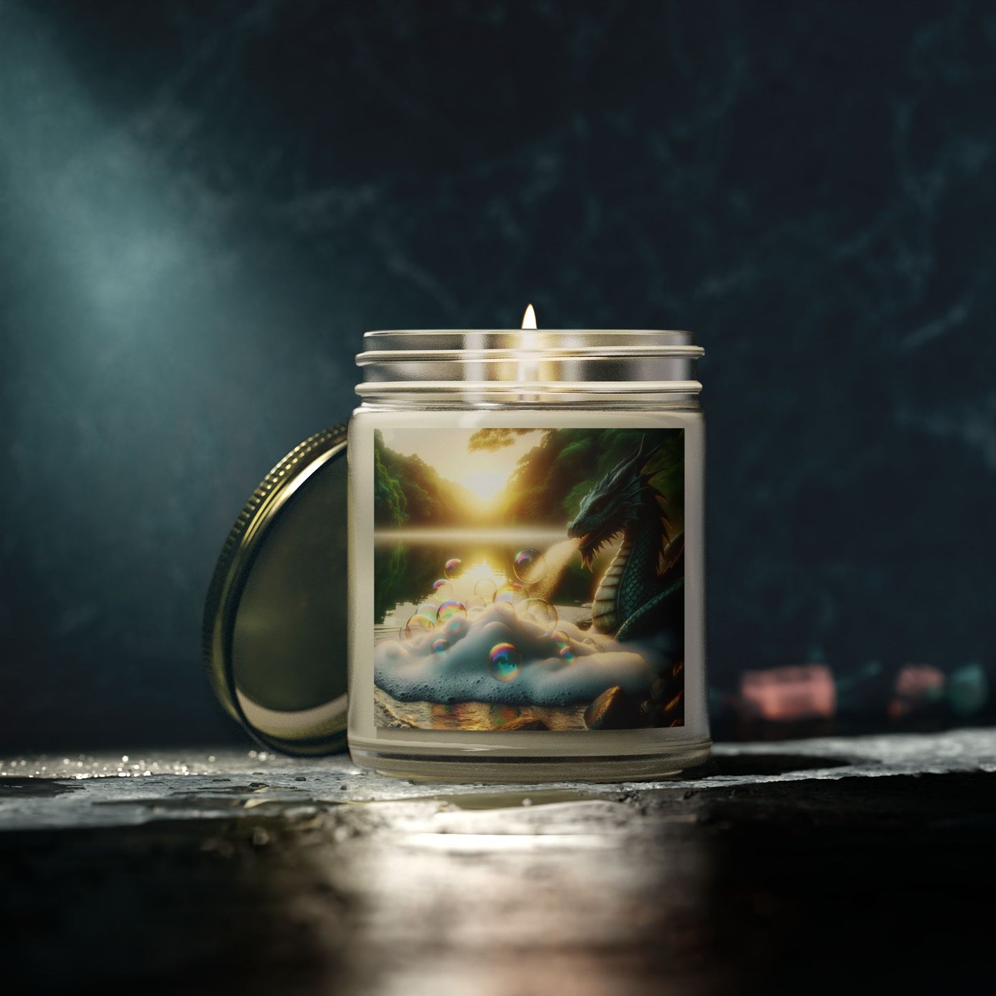 خوشبو دار موم بتی | فینٹسی ڈریگن | جادوئی جھیل منظر