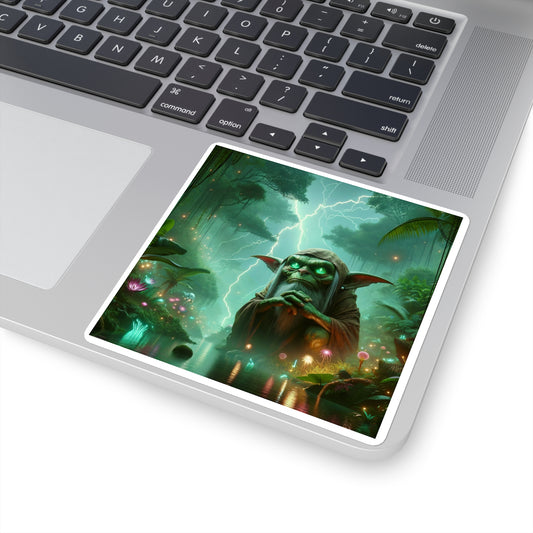 Adesivo | Quadrato | Fantasy Folcloristico | Sciamano Goblin